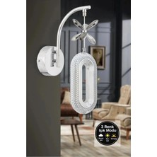 Bohem Aydınlatma Krom 3 Renk LED Sarkıt Aplik Modern Akrilik Kristal