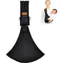 Heugers Baby Sling Carrier – Ayarlanabilir Bebek Taşıyıcı Askısı, Portatif ve Hafif, 4-14 kg Taşıma Kapasiteli, Kaymaz Destekli Siyah