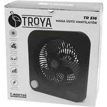 Shopwave Dila Masa Üstü Vantilatör FAN=22CM 3 Kademe Hız 40W  3 Pervane  Siyah PLS.STAND=28X27X13CM Tr-5