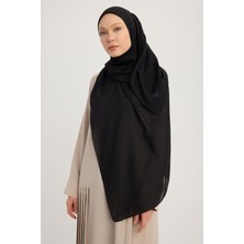 A4801 Büyük Şifon Eşarp 140X140 - Siyah