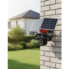Cyz Bilişim Solar Enerjili 3 Lensli Akıllı Dış Mekan Güvenlik Kamerası | Ptz Hareketli, Duvara Montajlı