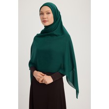 A4801 Büyük Şifon Eşarp 140X140 - Zümrüt