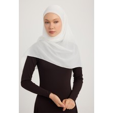 A2801 Büyük Şifon Eşarp 120X120 - Beyaz