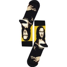 Carnaval Socks Monalisa Portre Desenli Sanatsal Unisex Soket Çorap