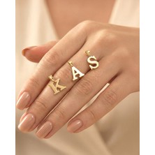 İndigo Takı Sade Küçük Harf 14 Ayar Altın Kolye Ucu