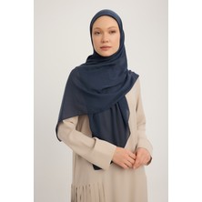A2801 Büyük Şifon Eşarp 120X120 - Lacivert
