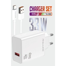 Elixem 33W 67W 120W Max Turbo Şarj Adaptörü ve 1 Metre Typec Kablo