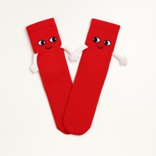 Carnaval Socks El Ele Tutuşan Kırmızı Sevgili Çorabı