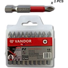 Vandor Anti Slip Bit Kaydırmaz Bits S2 Yüksek Kalite Çelik Pz2 50 - 729927867397