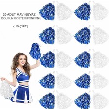 Shopwave Dila Mavi Beyaz Metalik Dolgun Gösteri Ponponu 20 Adet (10 Çift) (5047) 115524