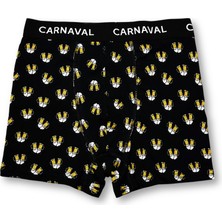Carnaval Socks Carnaval Bira Desenli Premium Pamuklu Erkek Boxer -Siyah  Renkli