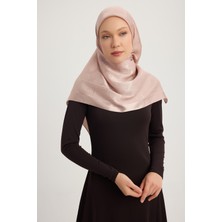 A1111 Jakarlı Parlak Saten Eşarp 110X110CM - Somon