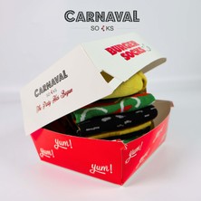 Carnaval Socks Carnaval Unisex Hediye Burger Kutusu Çorap - Hamburger Desenli Pamuk Çorap - Burger Socks Box
