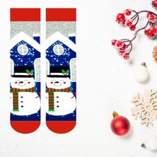 Carnaval Socks Kardan Adam Desenli Yılbaşı Temalı Unisex Havlu Çorap