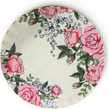 Sudedi Home Roseline Gerçek Altın Yaldızlı 26 cm Cam Servis Tabağı (6 Adet)