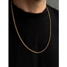 CAPO By Aytaç Yamaç Burgu Zincir Çelik Altın Rengi Erkek Kolye 65CM