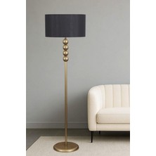 Taşcan Aydınlatma Lyon Eskitme Toplu Metal Ayaklı Lambader Siyah Şapka Modern , Oturma Odası ,yatak Odası , Salon Lambader