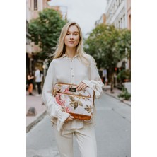 Gnc Design Fudela 15.6 Inch Cream Roses Macbook- Laptop Bag