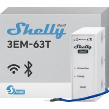 Shelly 3EM-63T Gen3 Akıllı 3 Faz Enerji Ölçer