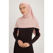 A1121 Mat Saten Pano Jakarlı Eşarp 110X110CM - Somon