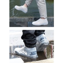 Shopwave Dila Silikon Ayakkabı Kılıfı Kaymaz Su Kir Geçirmez  M Beden Beyaz (5047) 115524