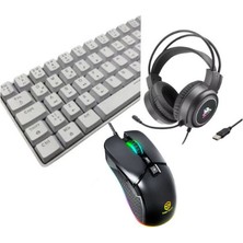 Kablolu Oyuncu Klavyesi Rgb Mekanik Klavye  Uyumlu T60 + Oyuncu Mouse + Oyuncu Kulaklık