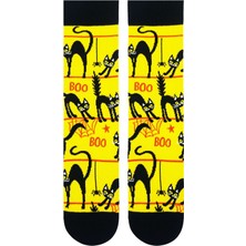 Carnaval Socks Kedi Desenli Unisex Sarı Renkli Soket Çorap