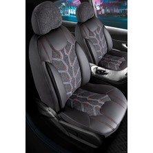 Renault Laguna 2 Keten Oto Koltuk Kılıfı Ön Arka Set Karaca Serisi Siyah Şhn
