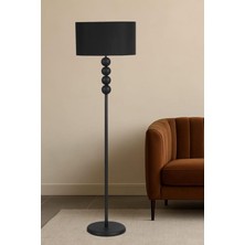 Taşcan Aydınlatma Lyon Siyah Toplu Metal Ayaklı Lambader Siyah Şapka  Modern , Oturma Odası ,yatak Odası , Salon Lambader