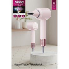 Sinbo SHD-1739 1500 W Pembe Saç Kurutma Makinesi 3 Kademe Hız Ayarı ve Negatif İyon Teknolojisi