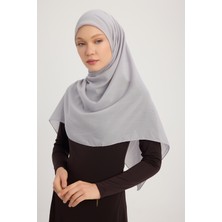 A2801 Büyük Şifon Eşarp 120X120 - Gümüş
