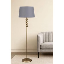 Taşcan Aydınlatma Lyon Eskitme Toplu Metal Ayaklı Lambader Gri Şapka Modern , Oturma Odası ,yatak Odası , Salon Lambader