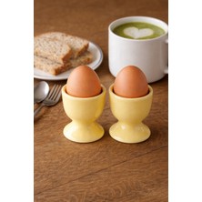 Beige & Stone Seramik Sarı Yumurta Kadehi – 2’li Set