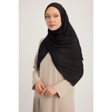 A2801 Büyük Şifon Eşarp 120X120 - Siyah