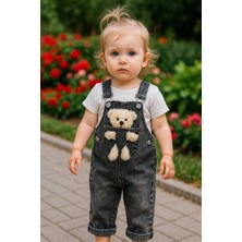 Oryeda Bebek Kız & Erkek Ayıcıklı Kot Salopet Tulum – 2 Renk – Yumuşak Denim, Günlük Kullanım