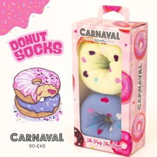 Carnaval Socks Carnaval Unisex Hediye Donut Kutusu Çorap - Renkli Tatlı Desenli Pamuk Çorap - Donut Socks Box