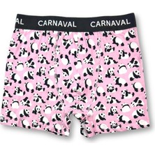 Carnaval Socks Carnaval Panda Desenli Premium Pamuklu Erkek Boxer -Pembe Renkli