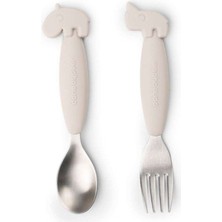 Done By Deer Done by Deer - Deer Friends - Paslanmaz Çelik Çatal ve Kaşık Seti - Bej