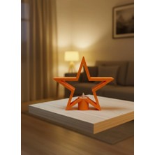 Shopwave Dila Turuncu Yıldız Mumluk Loş Işık Salon Dekoru 115524