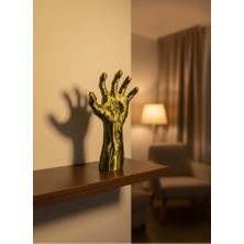 Shopwave Dila Sanatsal El Formu Heykel Altın Yeşil Tasarım Hediyelik Dekor 115524