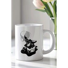 YasBey Design Hayal Gücü ve Bilinç Altı Temalı 330ML Baskılı Beyaz Seramik Kupa Bardak