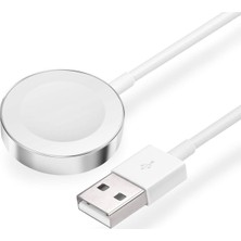 Guleron Apple Watch Uyumlu Series 6-7-8-9-10 Masaüstü Manyetik Şarj Cihazı Beyaz