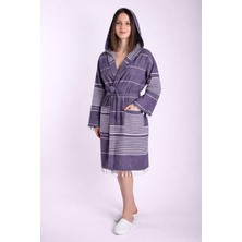 Mira Home Kapüşonlu Kadın / Erkek Peştemal Bornoz Soft %100 Pamuklu Natural
