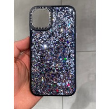 Iphone 11 Uyumlu Simli Epoksi Kılıf Kamerası Taş Detaylı Parıltılı Simli Telefon Kılıfı