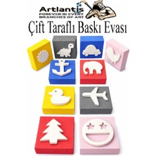 Artlantis Eva Sünger Baskı Seti 10 Lu Çift Yönlü Kare 1 Paket 20 Çeşit Baskı Eva Şekilli Sünger Boya Damga Okul Öncesi Kreş
