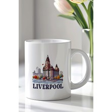 YasBey Design Ingiltere Liverpool Temalı 330ML Baskılı Beyaz Seramik Kupa Bardak
