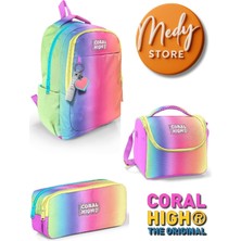 Coral High Renk Geçişli Desenli 3’lü Okul Çanta Seti