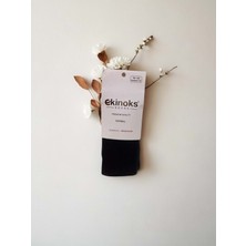 Ekinoks Düz Renk Dikişsiz Termal Unısex Çocuk Külotlu Çorap - RYZEÇ022 - Siyah - 1 - 2  Yaş Siyah