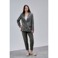 Bolivente Haki Kruvaze Regular Blazer Takım