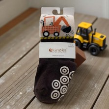 Ekinoks Iş Makinesi Desenli Dikişsiz Kaymaz Taban Koton Erkek Çocuk Külotlu Çorap - RYZEÇ012 - Bej - 1 - 2  Yaş Bej